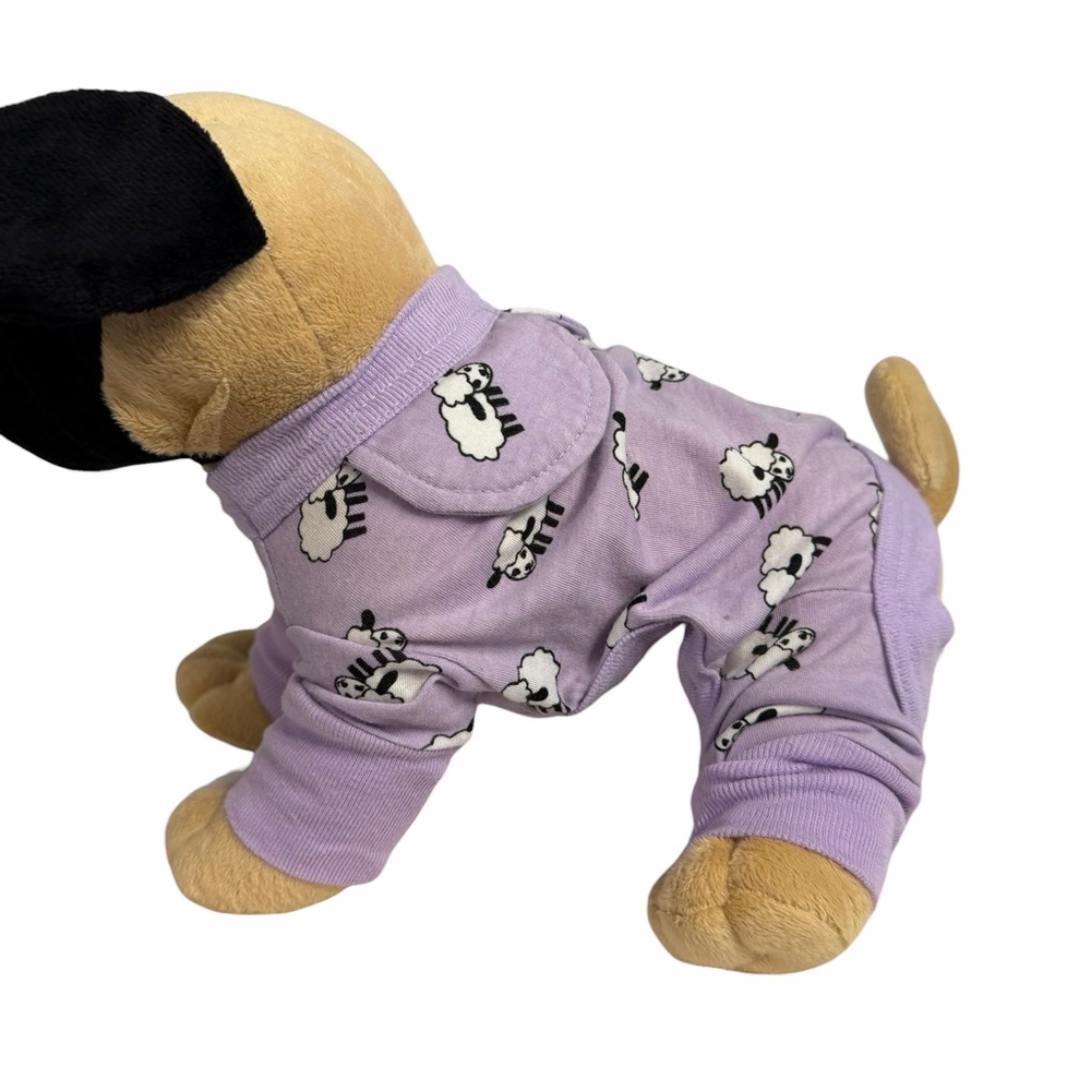 Purple Dog Pajamas with Sheep Print size XS
